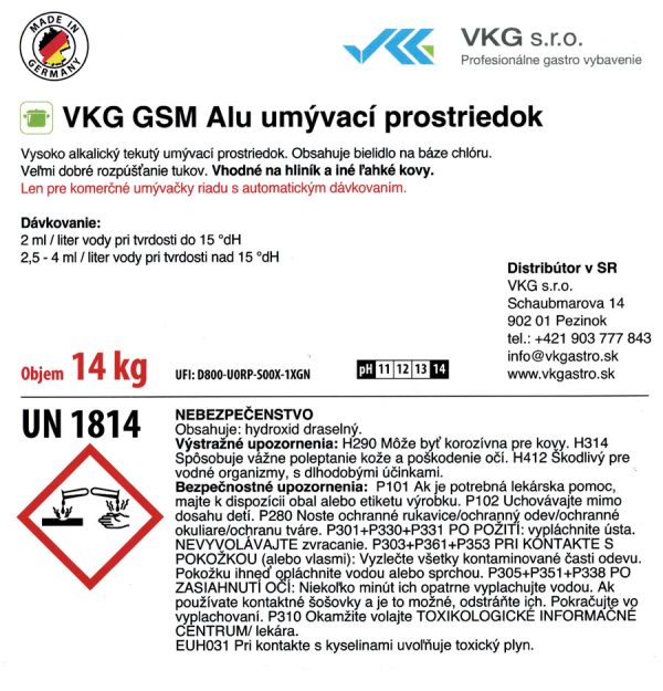 VKG GSM Alu umývací prostriedok na hliník