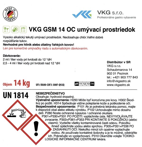 VKG GSM 14 OC umyvaci prostriedok